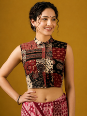 Patchwork AJRAKH Printed Cotton Blouse