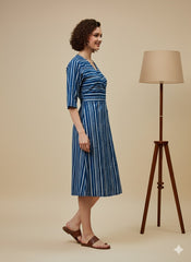 Indigo Dyed Wrap Around Dress