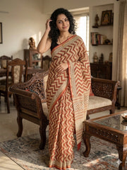 Hand Block Printed Chanderi Silk Saree