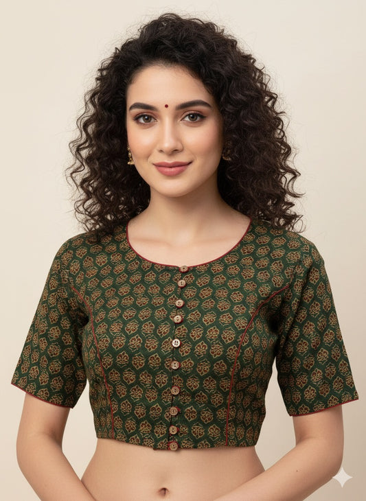AJRAKH Hand Block Printed Blouse