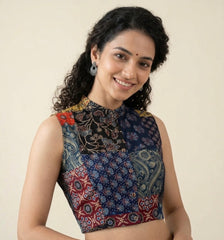 Patchwork AJRAKH Printed Cotton Blouse