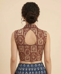Kalamkari Hand Block Printed Collared Blouse