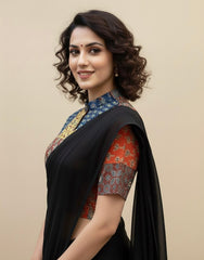 Patchwork AJRAKH Printed Cotton Blouse