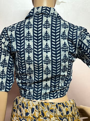Indigo Dyed Hand Block Printed Blouse