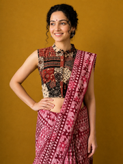 Patchwork AJRAKH Printed Cotton Blouse