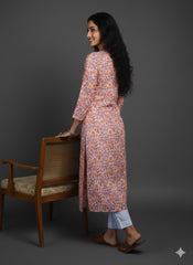 Hand Block Printed Mul Cotton Kurti