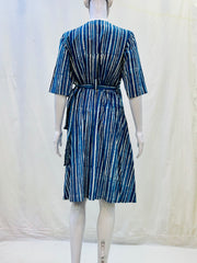 Indigo Dyed Wrap Around Dress
