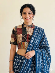 Patchwork AJRAKH Printed Cotton Blouse
