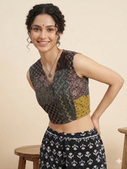 Patchwork AJRAKH Printed Cotton Blouse