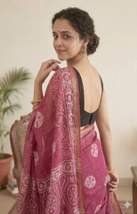 Bandhani Printed Kota Doriya Saree