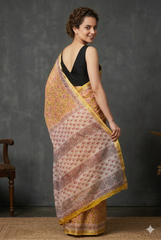 Sanganeri Hand Block Printed Kota Doriya Saree