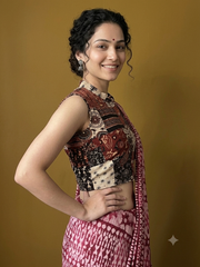 Patchwork AJRAKH Printed Cotton Blouse