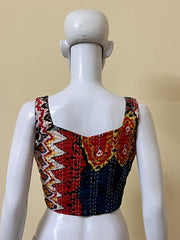 Kantha Hand Stitched Crop Top Blouse