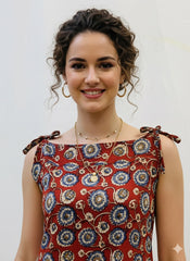 Kalamkari Noodle Strap Dress