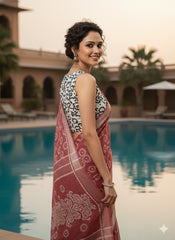 DABO Printed Cotton Linen Saree