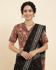 Kalamkari Hand Block Printed Collared Blouse