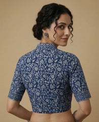 Indigo Dyed Hand Block Printed Blouse