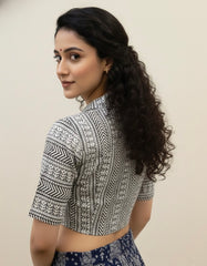Hand Block Printed Collared Blouse