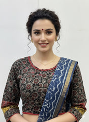 AJRAKH Padded Blouse with Mirror Work