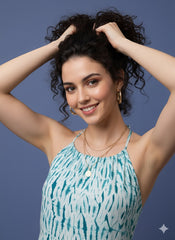 Shibori Art Dyed Halter Neck Dress