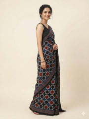 AJRAKH Printed Modal Silk Saree