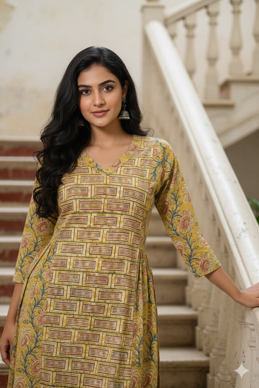 Kalamkari Hand Block Printed Kurti