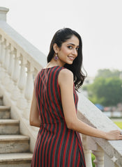 Hand Block Printed Sleeve Less Dress