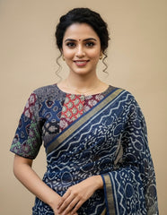 Patchwork AJRAKH Printed Cotton Blouse