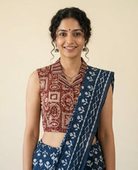 Kalamkari Hand Block Printed Collared Blouse