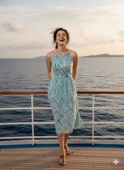 Shibori Art Dyed Halter Neck Dress