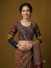 Patchwork AJRAKH Printed Cotton Blouse