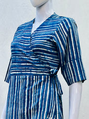 Indigo Dyed Wrap Around Dress
