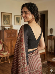 AJRAKH Printed Modal Silk Saree