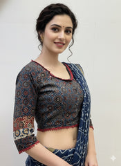 AJRAKH Padded Blouse with Mirror Work