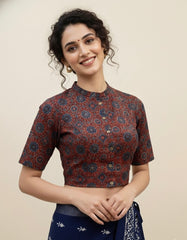 AJRAKH Hand Block Printed Cotton Blouse
