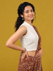 Plain White Blouse in Pintex Fabric