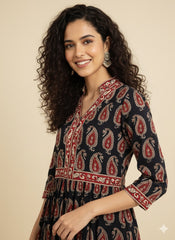Hand Block Kalamkari Dress