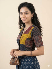 Patchwork AJRAKH Printed Cotton Blouse
