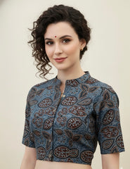 AJRAKH Hand Block Printed Cotton Blouse