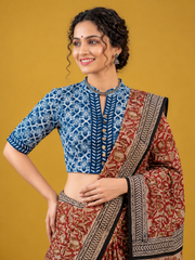 Indigo Dyed Hand Block Printed Blouse