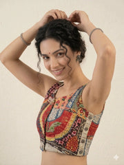 Kantha Hand Stitched Crop Top Blouse (Copy)