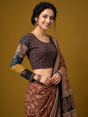 Patchwork AJRAKH Printed Cotton Blouse