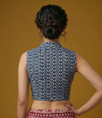 Indigo Dyed Hand Block Printed Blouse