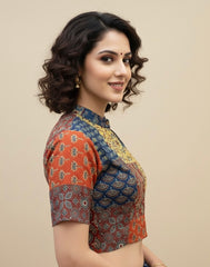 Patchwork AJRAKH Printed Cotton Blouse
