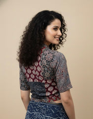 Patchwork AJRAKH Printed Cotton Blouse