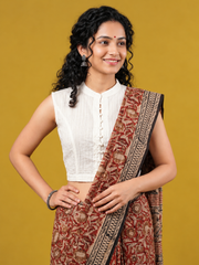 Plain White Blouse in Pintex Fabric