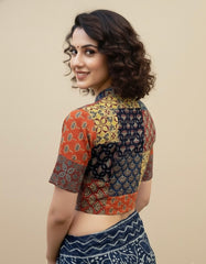 Patchwork AJRAKH Printed Cotton Blouse