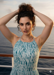 Shibori Art Dyed Halter Neck Dress