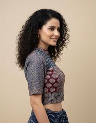 Patchwork AJRAKH Printed Cotton Blouse