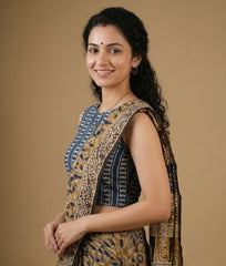 Indigo Dyed Hand Block Printed Blouse